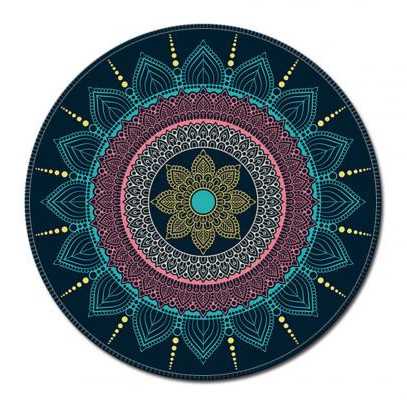 Mouse Pad Bulat Anti Slip Vintage Bohemian 200mm