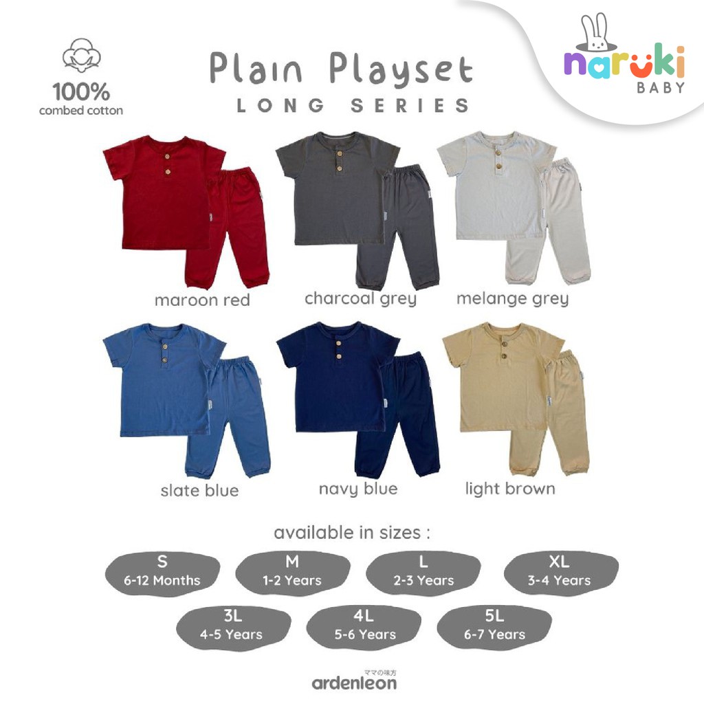 Ardenleon Plain Playset Long Arden Leon Baju Setelan Panjang Anak Laki-laki