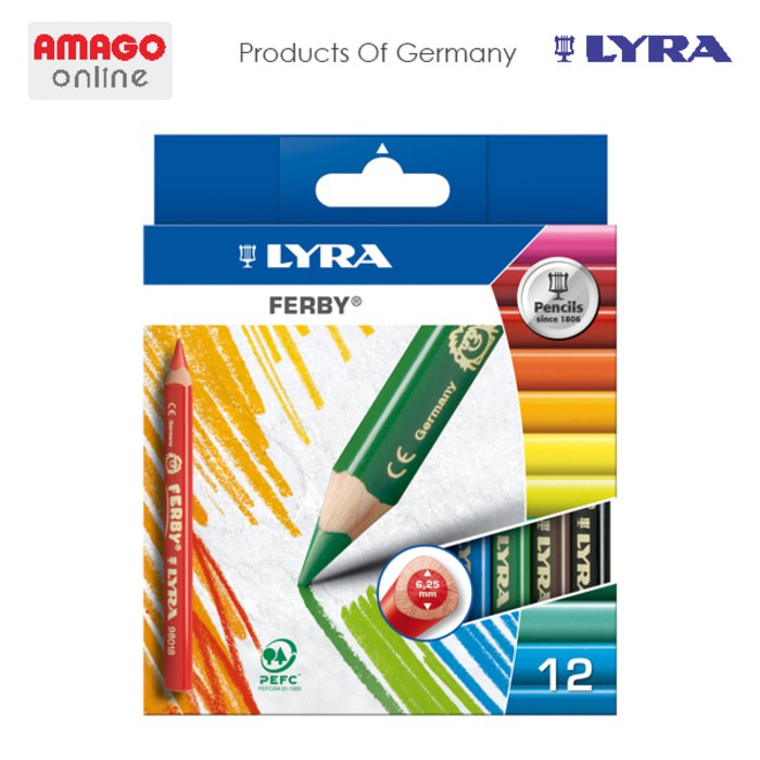 LYRA FERBY LACQUERED - COLOR PENCIL - CARDBOARD 12 COLORS - 3621120