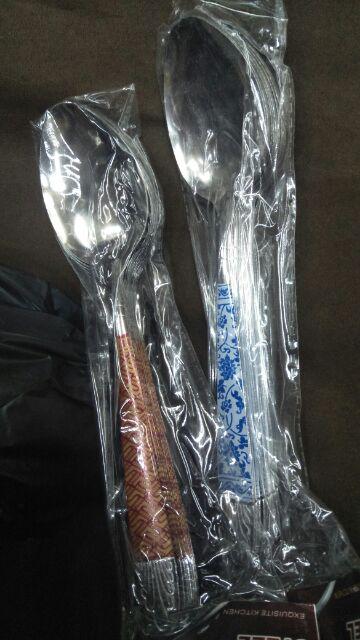 Sendok Batik 1lusin Sendok Makan Garfu Batik Stainlees Tebal