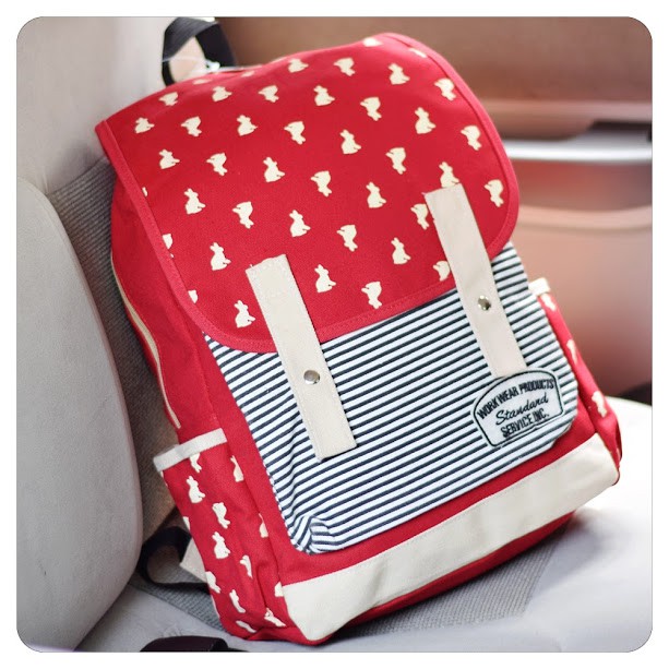 Tas Backpack Pria Wanita Kanvas / Punggung / Ransel Kuliah / Tas Sekolah Anak / Korean Bag JS-605