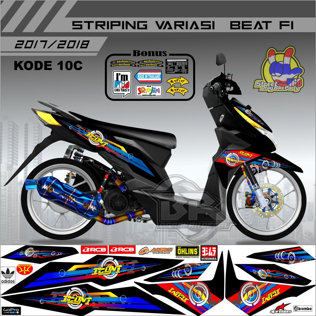 Striping Beat 2017-2019 Stiker Lis Motor Beat kode 10