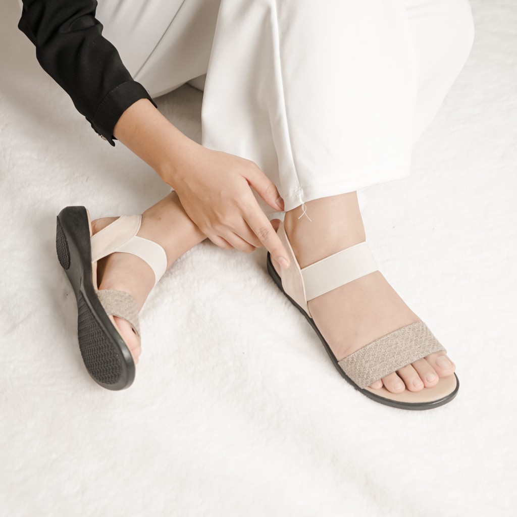 Sara Sara DIANA Sandal Wedges Wanita sandal tali empuk sandal santai terbaru