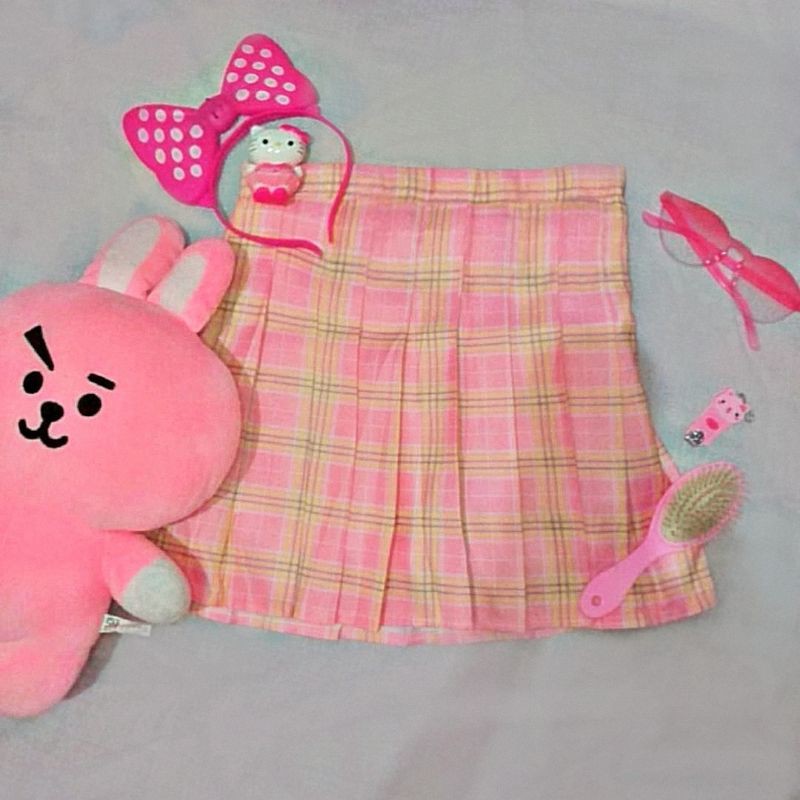 Korean mini Square Skirt | rok korea | rok kotak kotak korea