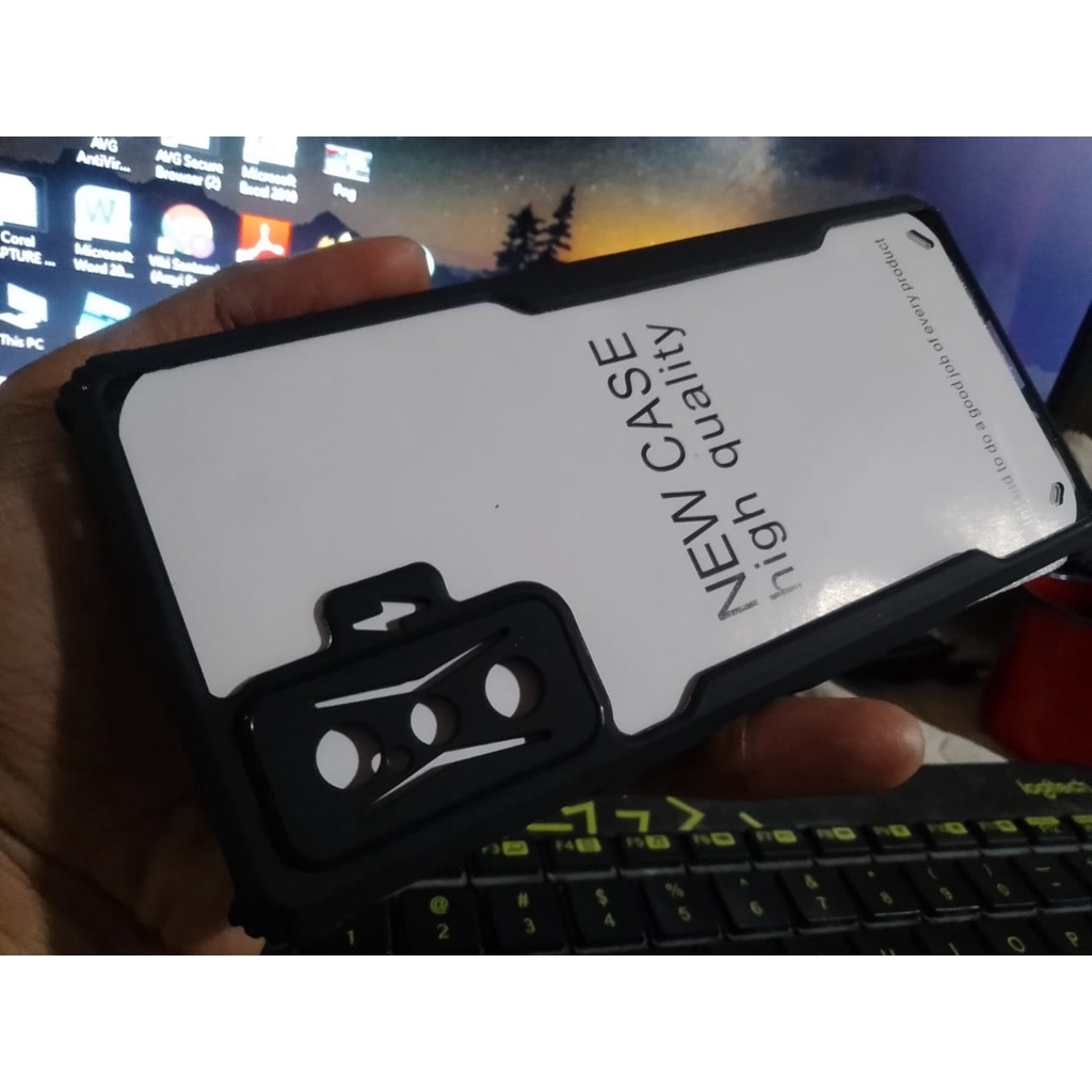 Poco F4 GT HardCase Armor Casing Shockproof List Bumper Handphone Xiaomi - Fusion Hitam-Xiaomi-Poco 