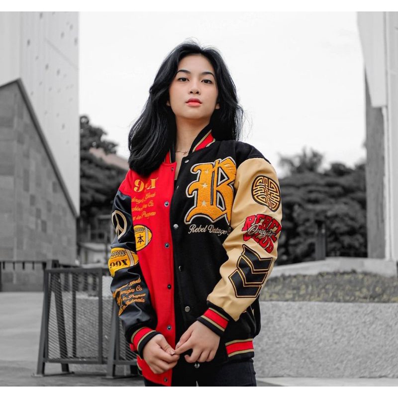 VARSITY JACKET - REBEL/YAMAGUCHI/TAKEDA/YOKOSUKA/OKINAWA