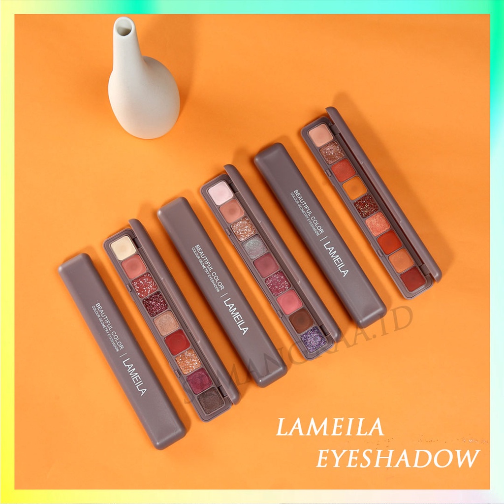 LAMEILA Palet Eyeshadow 9 Warna Unik Berkilauan Matte Fashion Glamor Eye Shadow Makeup LA034