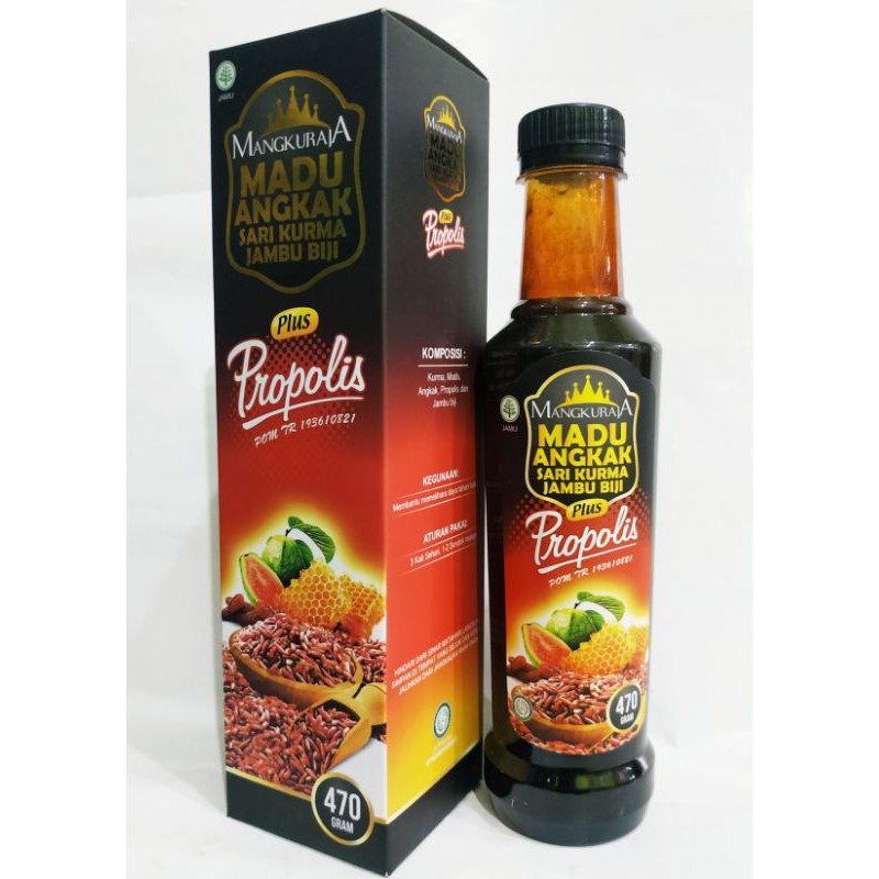 

RB22 MANGKURAJA Sari Kurma Madu Angkak Plus Propolis 470 gram Penurun Demam DBD Trombosit