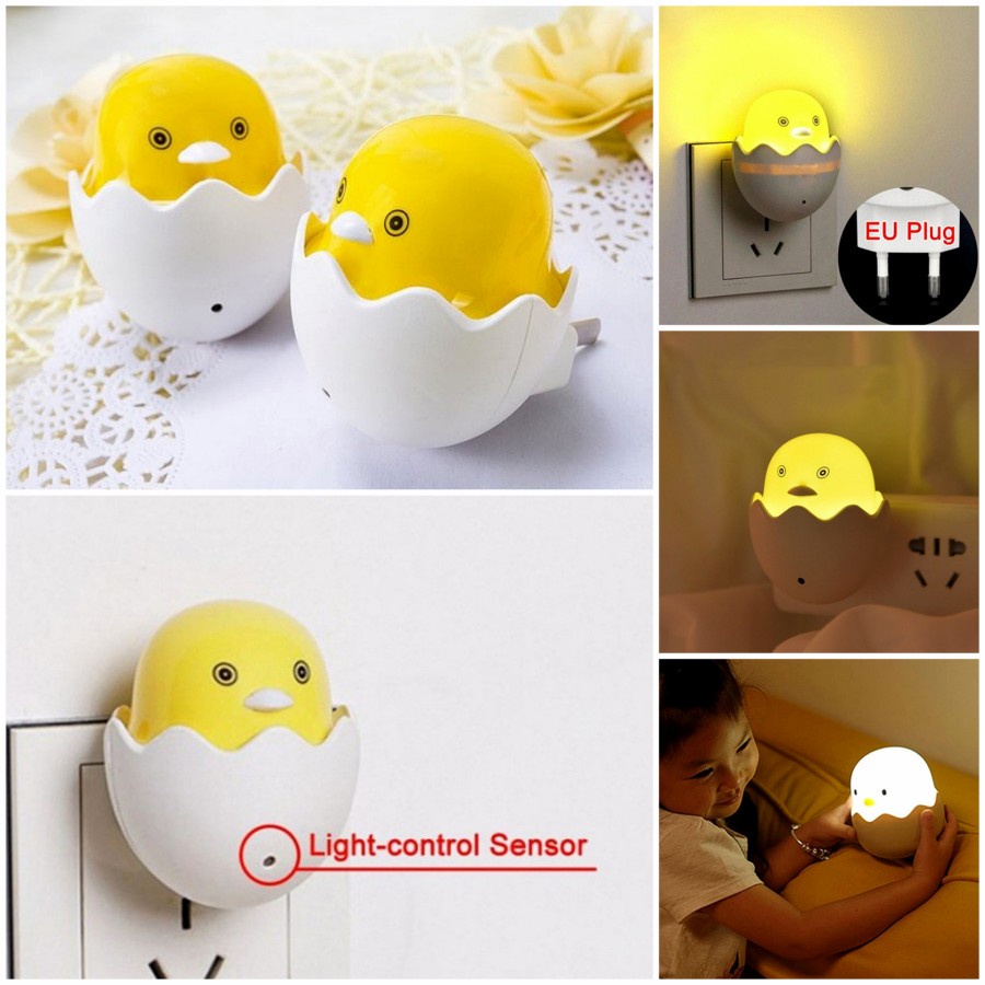 Lampu Tidur LED Telur Ayam Dengan Sensor Deteksi Cahaya Otomatis Bikin Nyenyak Lampu Tidur Lampu Malam / Led Night Light / Lampu Mini Hemat Energy 2 Warna Putih Dan Kuning / Lampu Tidur LED Sensor Cahaya Hemat Energi Energy Lampu Malam Egg Telur Ayam