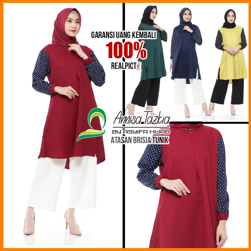 Baju Atasan Tunik Remaja Fashion Muslim Wanita Terbaru Kekinian | Brisia Tunik | Asyifa Hijab