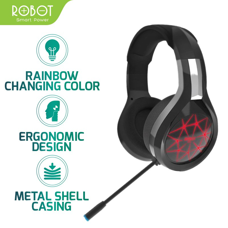 Headset Gaming Robot RH-G10 3D Stereo Surround Microphone