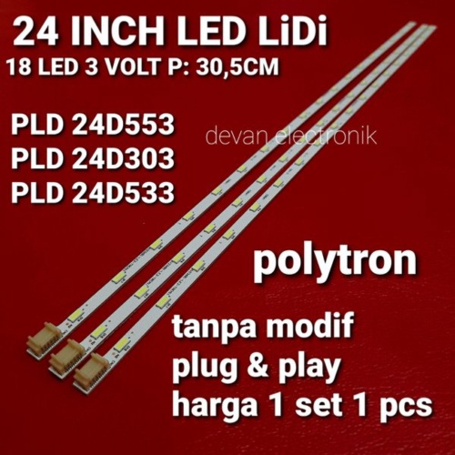 Jual lampu led backlight polytron 24D553 pld 24d533  backlight tv polytron 24 inch led strip polytro