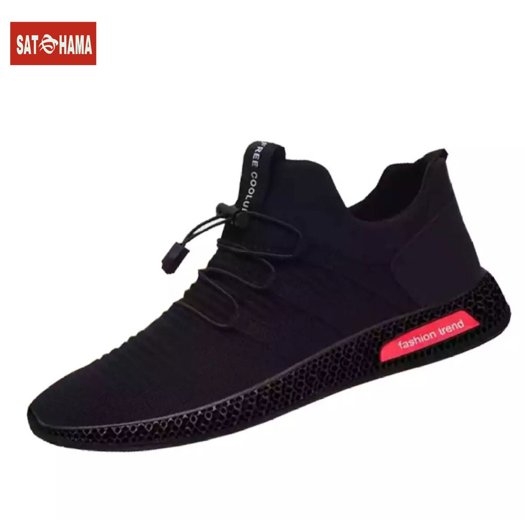 Satohama Sepatu Pria Sepatu Import Sepatu Sneakers Sepatu Kekinian Sepatu Korean Mewah - Hitam