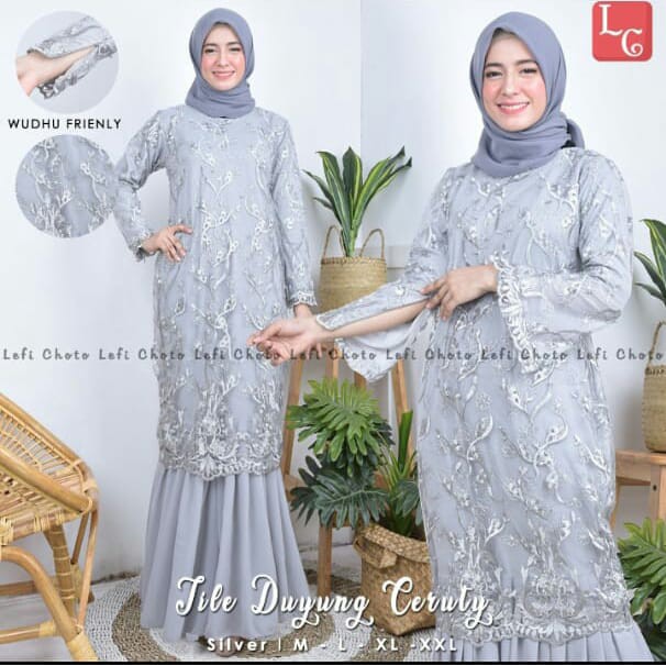 PROMO GAMIS TULLE MUTIARA BORDIR GLITER (WUDHU FREINDLY) / GAMIS PESTA