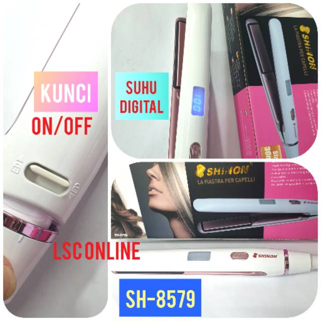 Catok rambut Sh- 8759 shinon catokan suhu temperatur digital Catok lurus rebonding