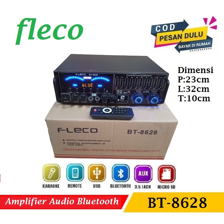 Power Amplifier Bluetooth  Fleco BT-8628 - Power Audio Bisa Karaoke