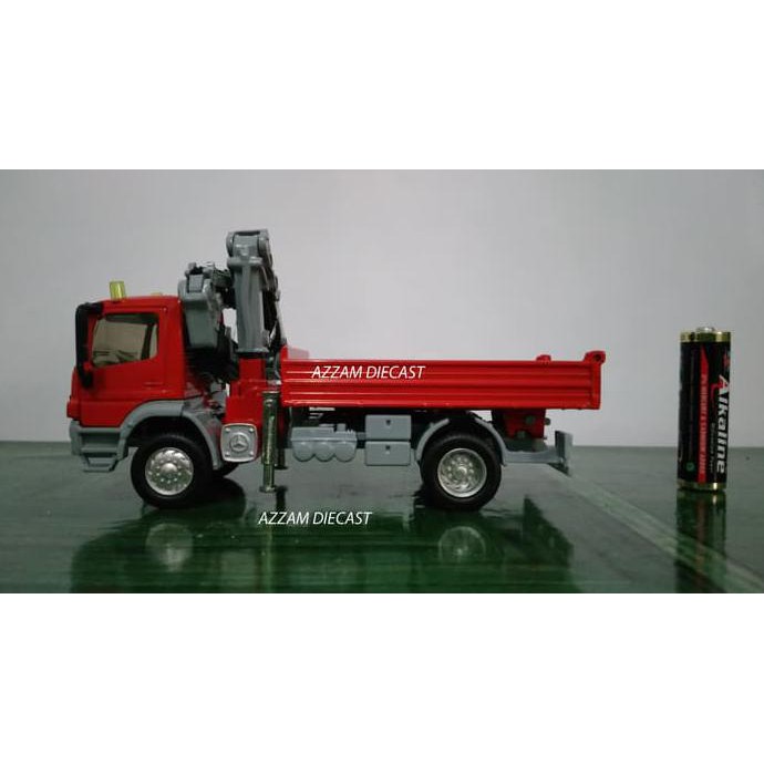 DIECAST MINIATUR ALAT BERAT TRUK MERCEDES ATEGO CRANE TRUCK-SIKU-MURAH