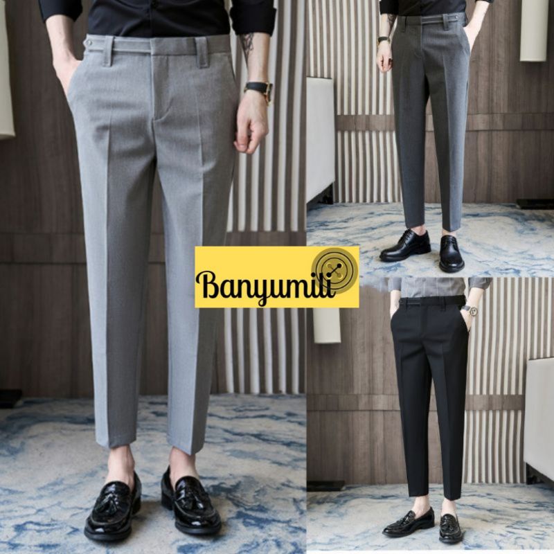 Ankle Pants Celana Ankle Pants Panjang Pria Slim Fit Celana Sirwal Celana Ankle Pants