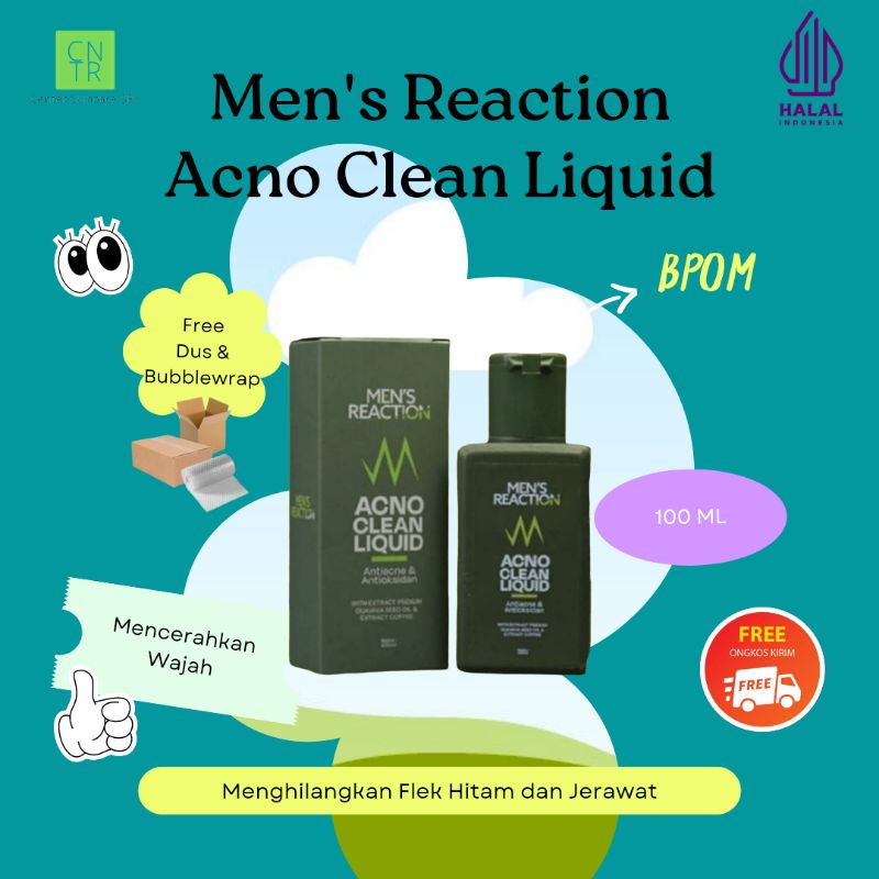 Original Sabun Jerawat MEN’S REACTION Acno Clean Liquid Anti Bakteri - Pasti_Termurah