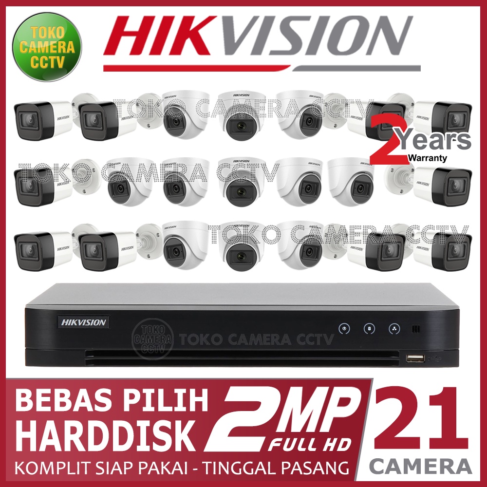 PAKET CCTV HIKVISION 2MP 32 CHANNEL 21 KAMERA