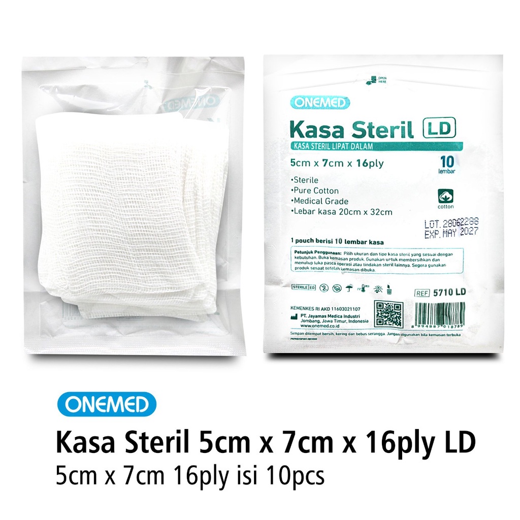 Kasa Steril LD OneMed 5 x 7 Cm 16 Ply 10 Pcs OJ2