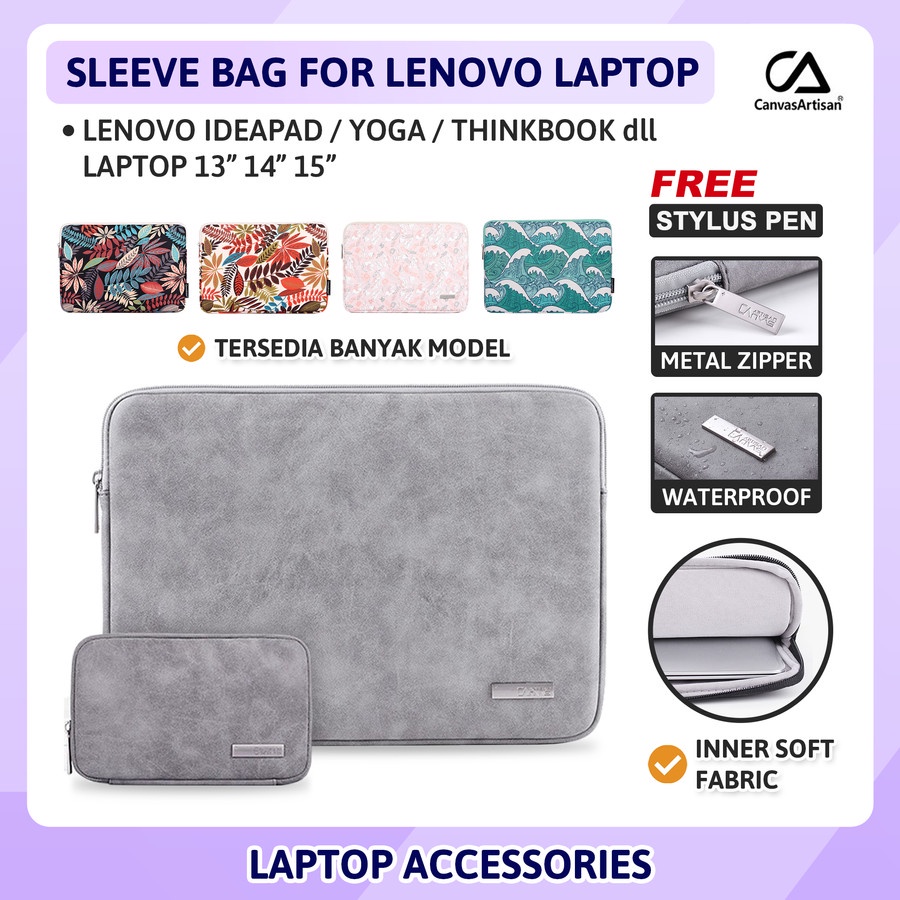 Lenovo 13 14 15 inch Ideapad Yoga Thinkbook Thinkpad Flex Laptop Tas Sleeve Pouch Bag Motif Case Sar