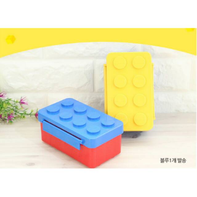 Lego block lunchbox 1p ori korea