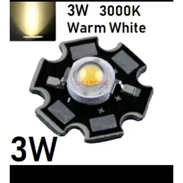 Led 3w warm white dg pcb star 3watt hpl