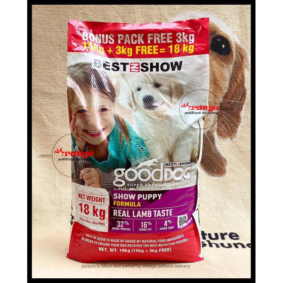 BEST IN SHOW ( GOOD DOG ) PUPPY LAMB 18 KG DOG FOOD MAKANAN ANJING