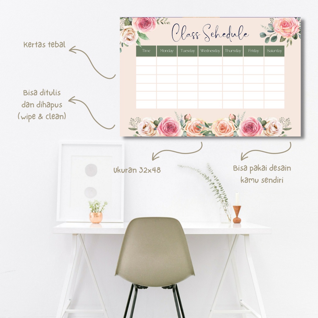 

Class Schedule - Schedule Board - Wipe and Clean Planner - Wall Planner - Weekly Schedule Planner