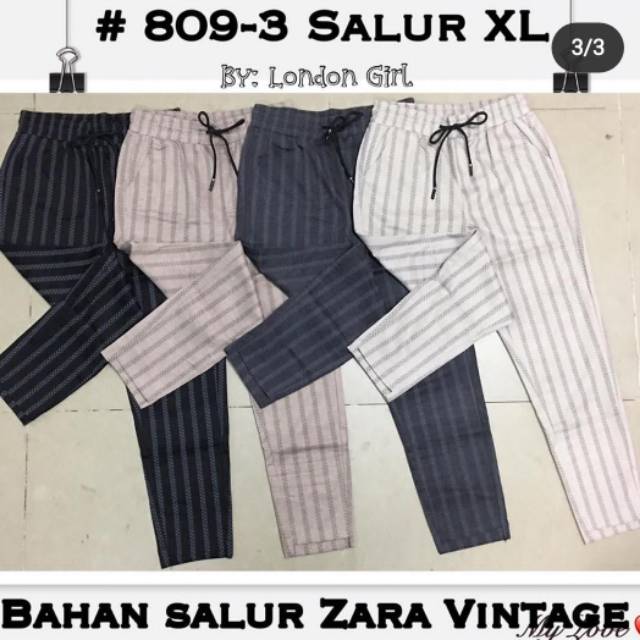 ((BISA COD) CELANA ZARA IMPORT MOTIF SALUR BY LONDON GIRL