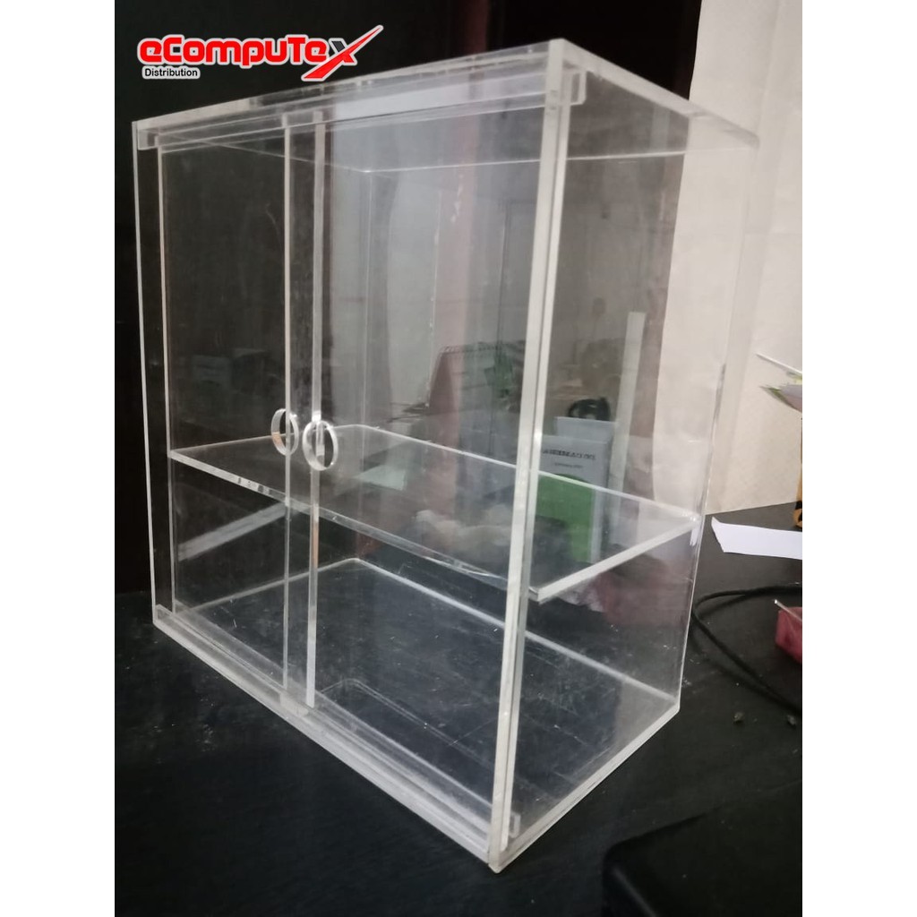 BOX DISPLAY SHOWCASE ACRYLIC AKRILIK TEMPAT PAJANGAN (28X17X30CM) MINIATUR / TINTA / FLASHDISK