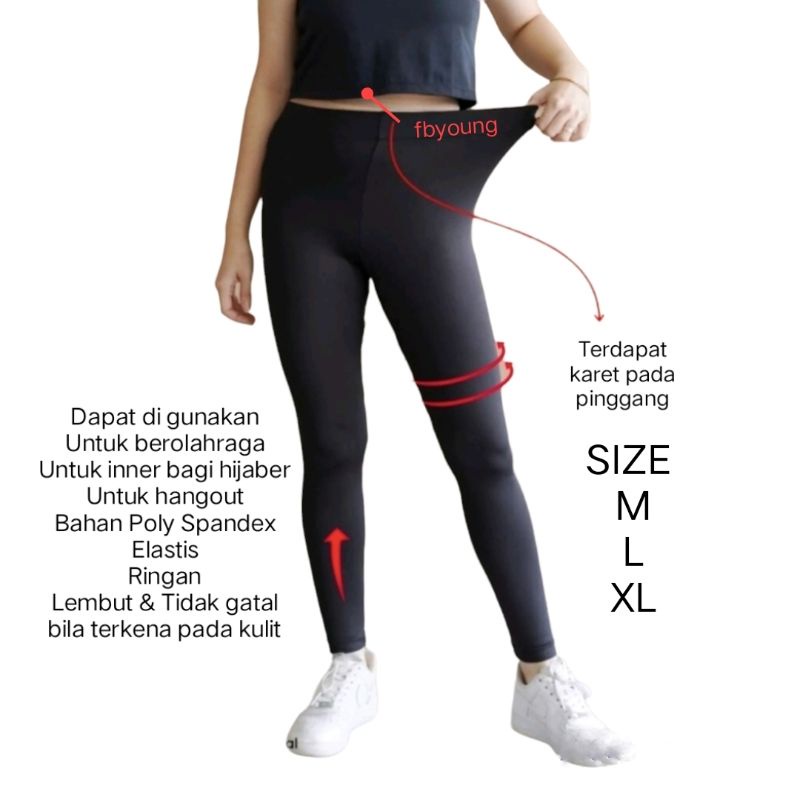 Legging basic premium celana legging wanita polos panjang