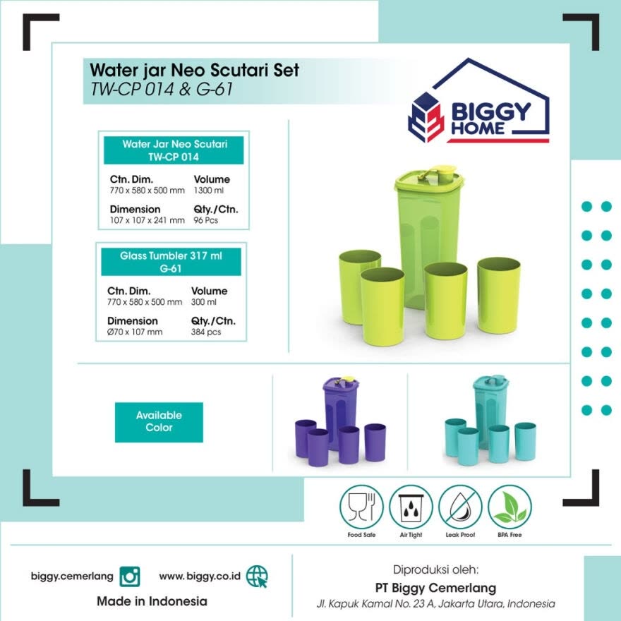 BIGGY Neo Scutari Tempat Minum - Random Colour 1300ml