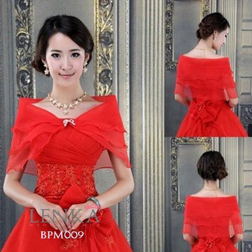 [SIAP KIRIM] BOLERO WEDDING PESTA PERNIKAHAN LACE WANITA MERAH BPM009