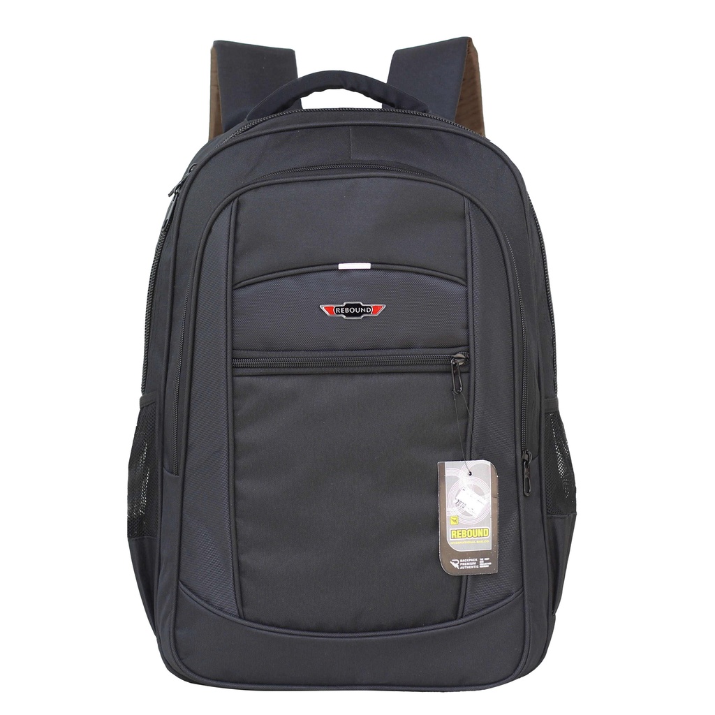 Backpack Laptop Tas Sekolah Tas Punggung Multifungsi Rebound Resleting Atas Tas Hitam Tas Pria