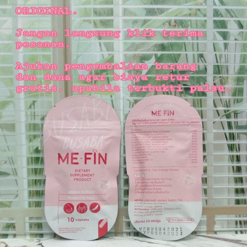 Isi 10 Kapsul MADAM BUSABA Me Fin Original Suplemen Kesehatan Kewanitaan Herbal Thailand 