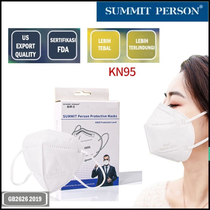 JKG Masker KN95 1Pc Summit Person 5Ply US Export Quality / Protective Face Mask Satuan
