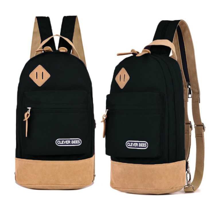 Terbaru CLEVER BEES Tas Selempang Ransel Casual Chest Bag - L15