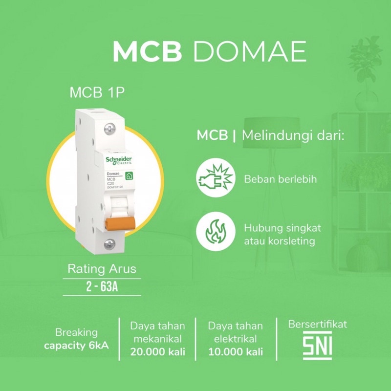 MCB Schneider 4A New Domae MCB Sneider 4A MCB Schneider 4ampere