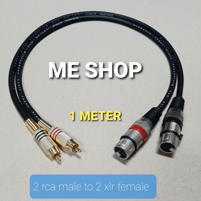 Update!! kabel 2 xlr female 3pin to 2 rca male 1 meter murah HG00F4
