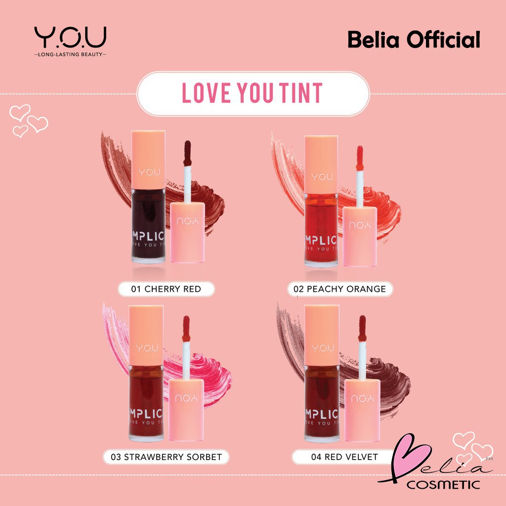 YOU Love You Tint | The Simplicity Y.O.U Makeups Make up Cosmetics Lip Tint Liptint BPOM❤TARABABYSTORE❤