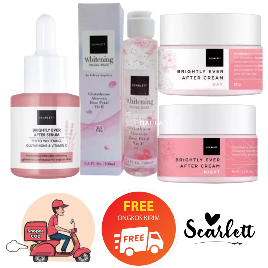 Paket Scarlett Whitening Brightly Ever 1 Paket Lengkap Komplit by Felicya Angelista