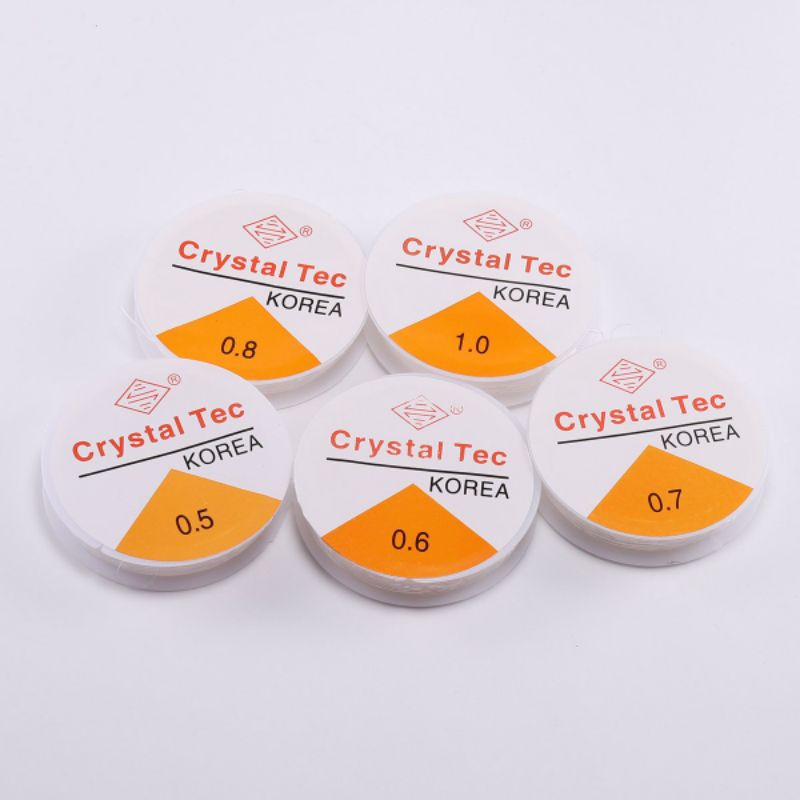 Tali Karet Bening Senar Elastis Crystal Tec Korea 0,6mm - 1,0mm