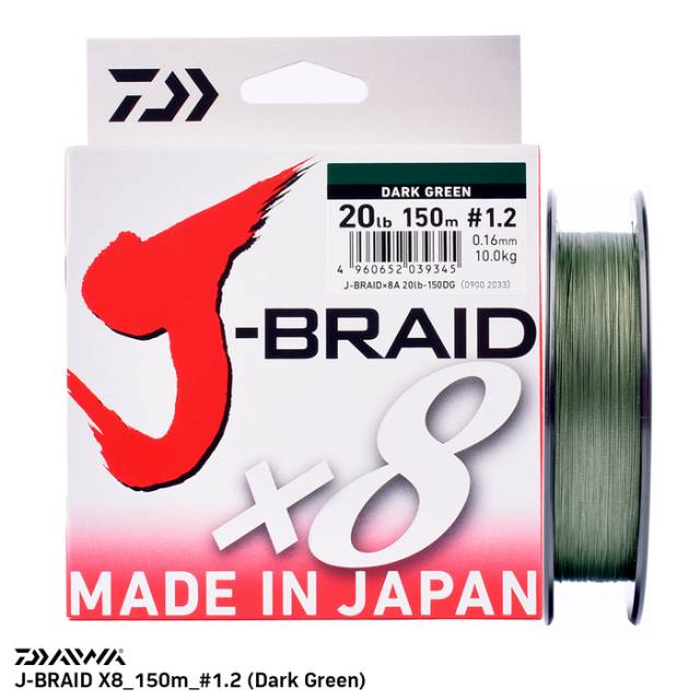 Senar PE DAIWA J JBRAID X8 150M PE1.2 20LBS