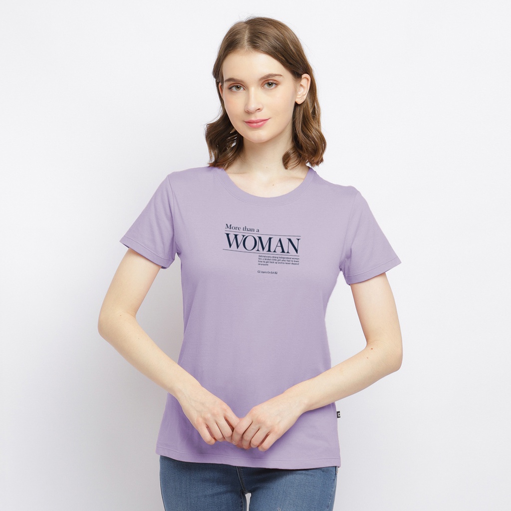 C2 Lineli Violet T-Shirt Wanita