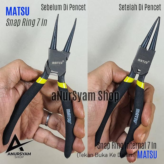 Tang Snap Ring 7" MATSU Lurus Buka Ke Dalam / Snap Ring 7" Internal anursy44 Diminati Banget