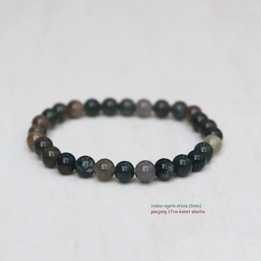 gelang batu indian agate 6mm