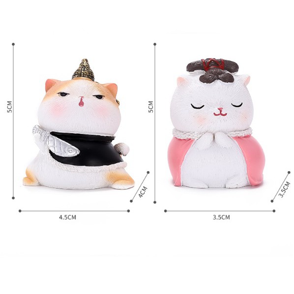 KUCING COUPLE EMPEROR Series Pajangan Dashboard Mobil
