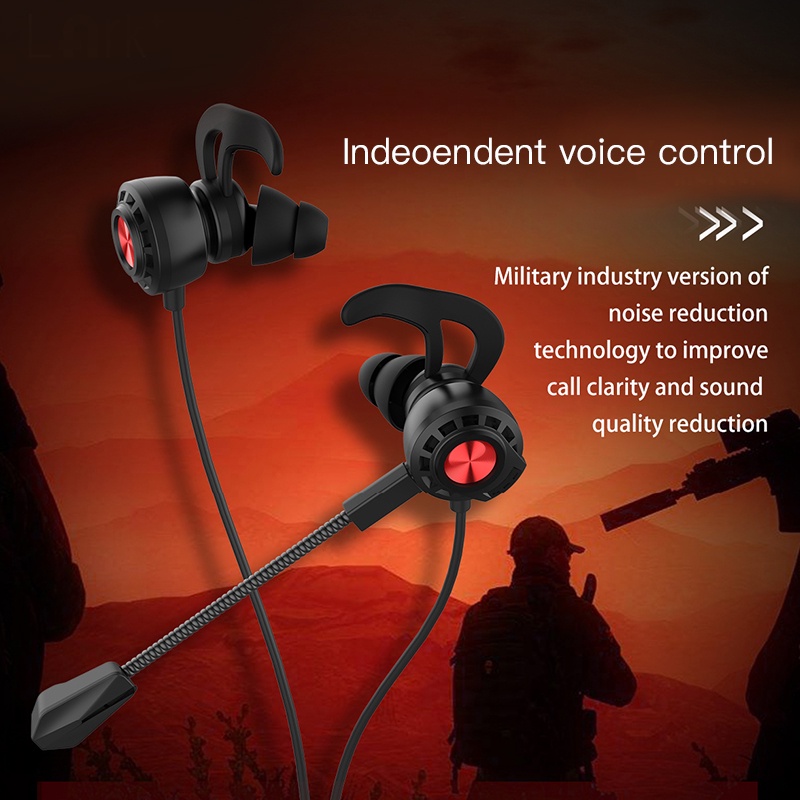 Orginal Gaming Earphone HD Stereo Dual Microphone Mic Noise Reduction for Esport Video Game Hifi Headset Stereo Bass